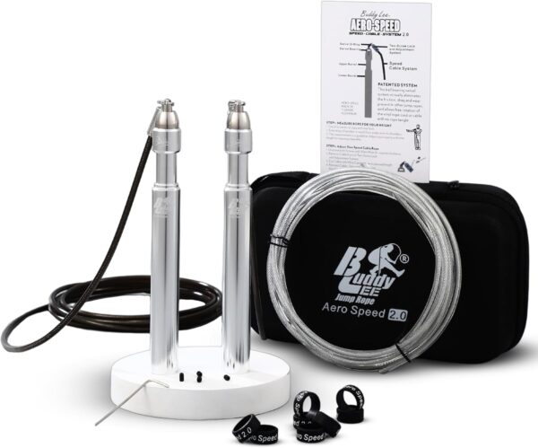 Buddy Lee Jump Ropes Aero Speed Original Ball Bearing Jump Rope, 6” Aluminum Jump Rope Handles.